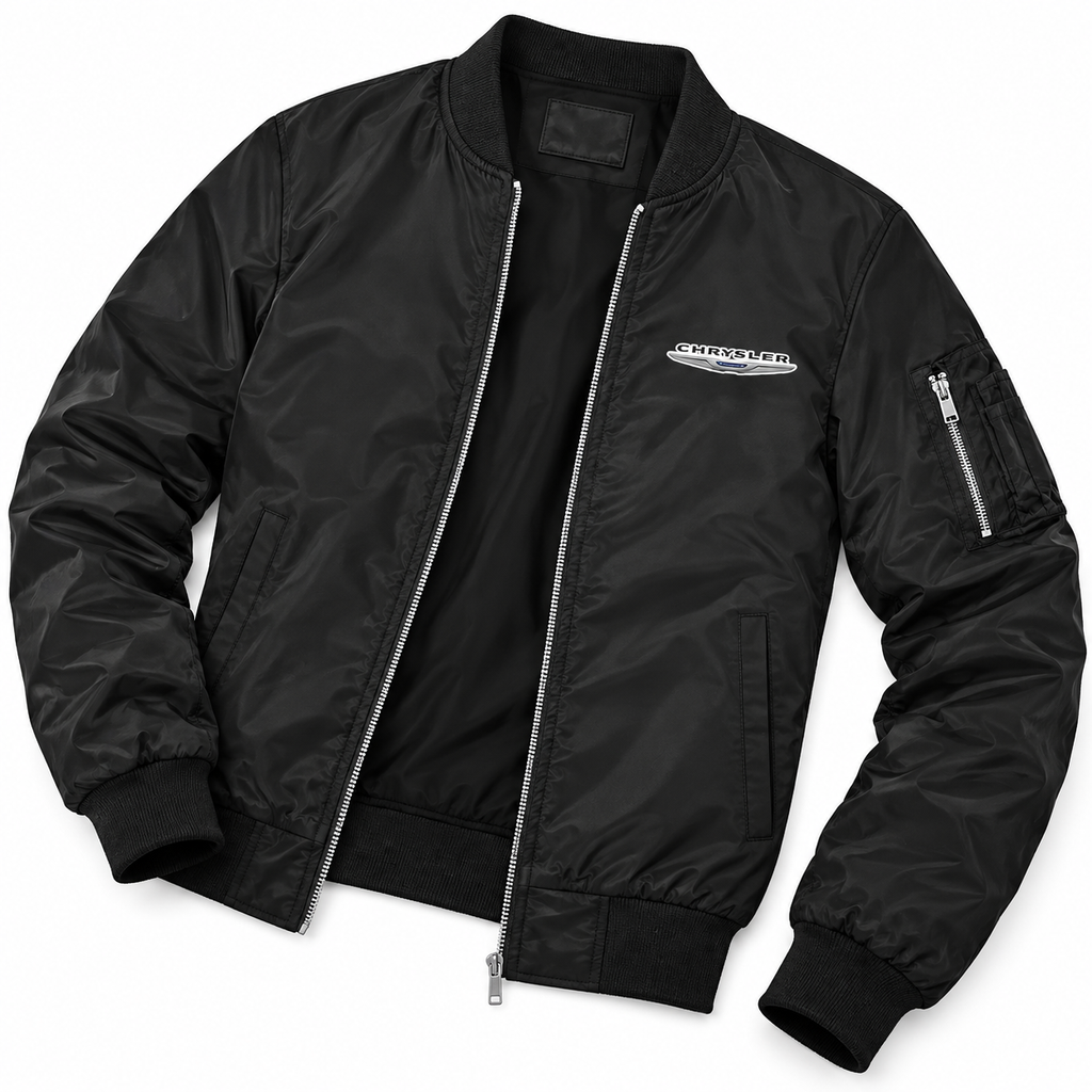 Chrysler bomber jacket | Black | Flat lay