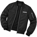 Chrysler bomber jacket | Black | Flat lay