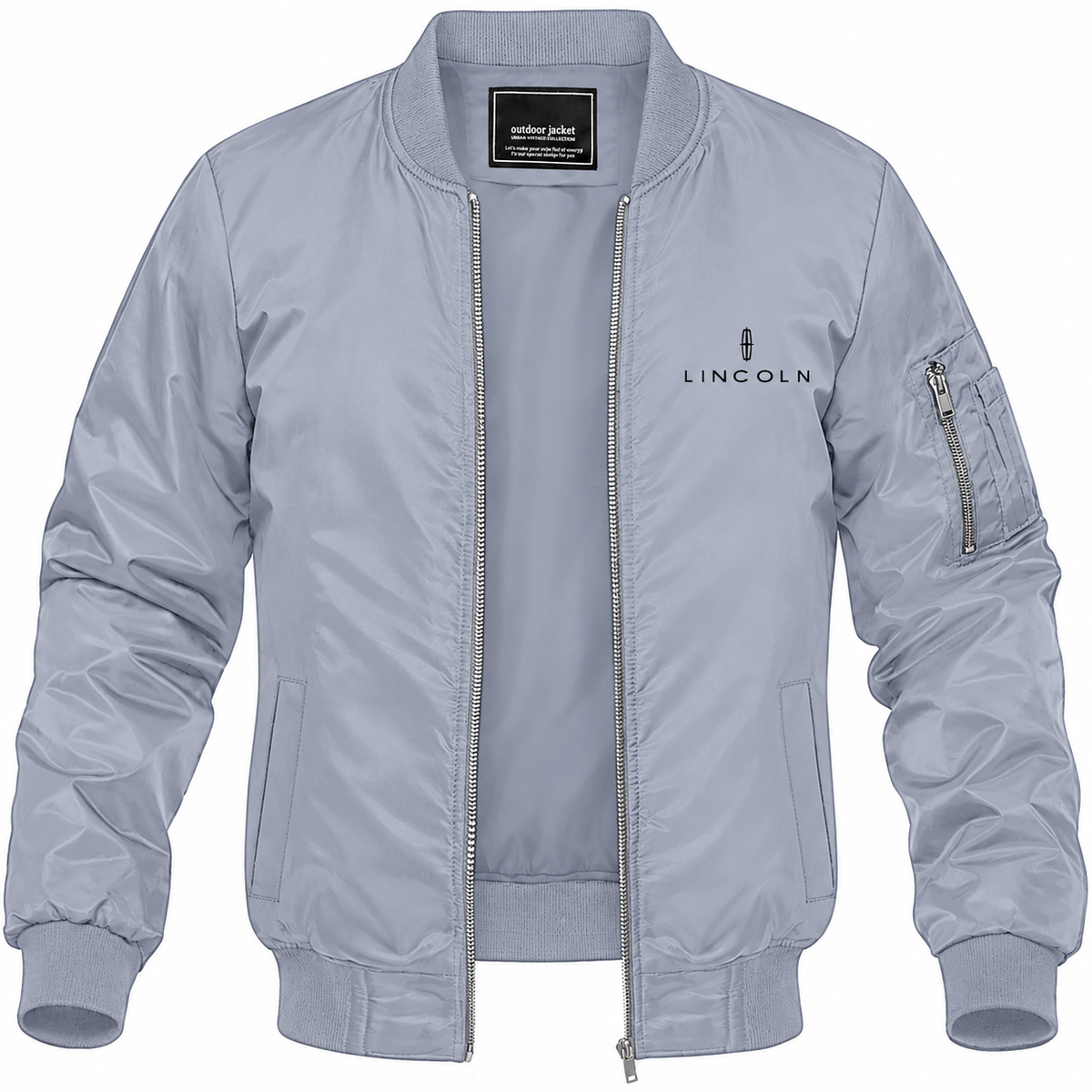Lincoln bomber jacket | Grey | Front