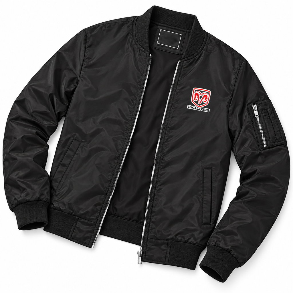 Dodge bomber jacket | Black | Flat lay