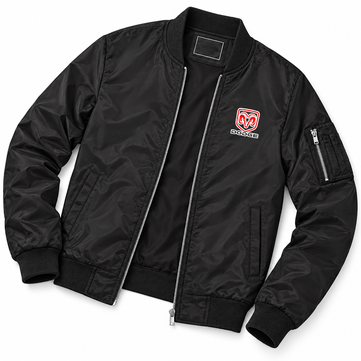 Dodge bomber jacket | Black | Flat lay