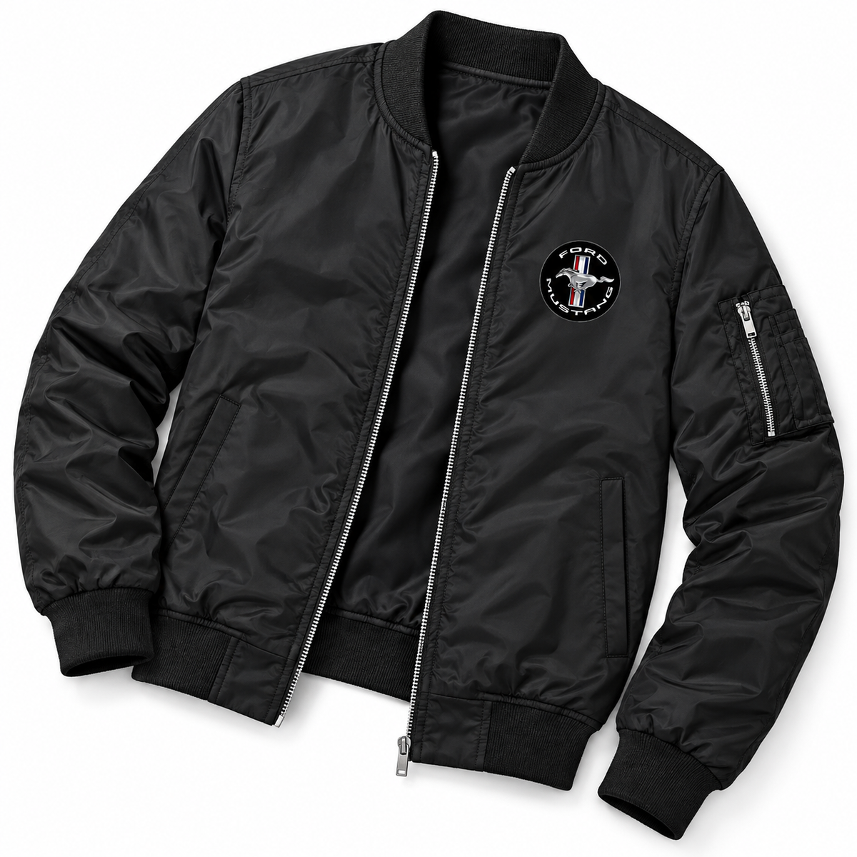 Ford Mustang Motorsport bomber jacket | Black | Flat lay