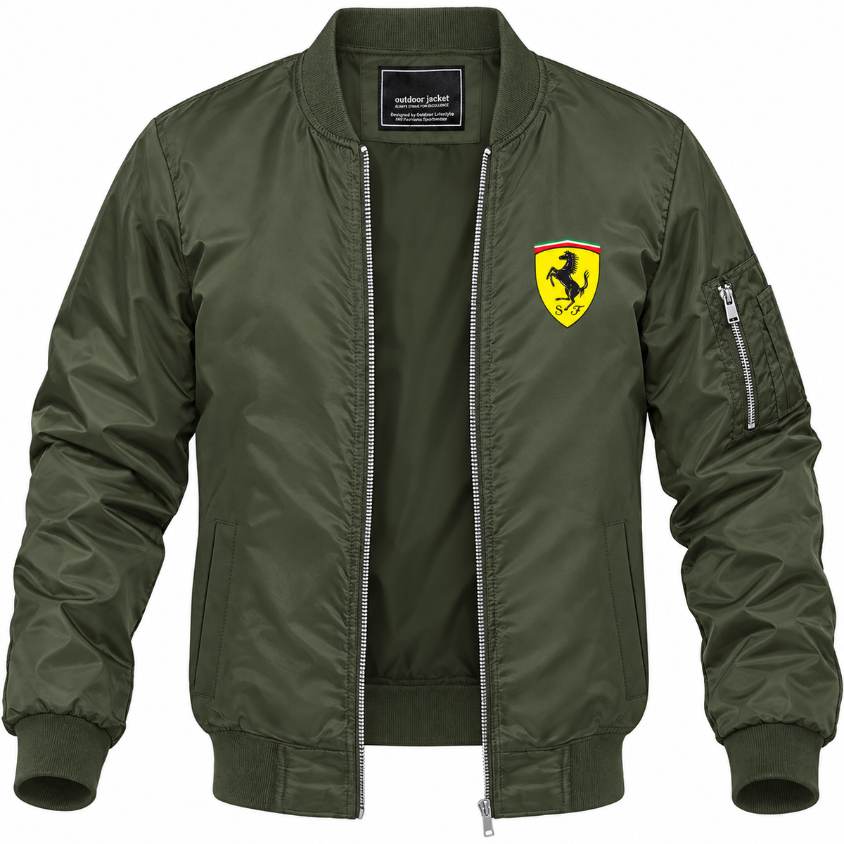 Ferrari Motorsport bomber jacket | Army Green | Front