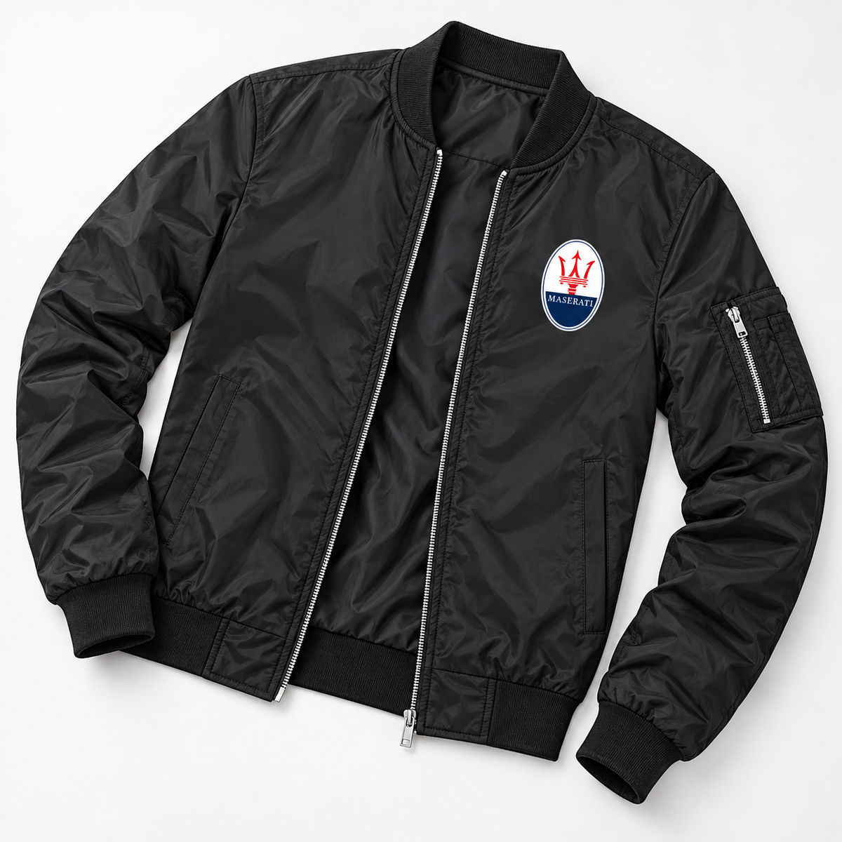 Maserati bomber jacket | Black | Flat lay