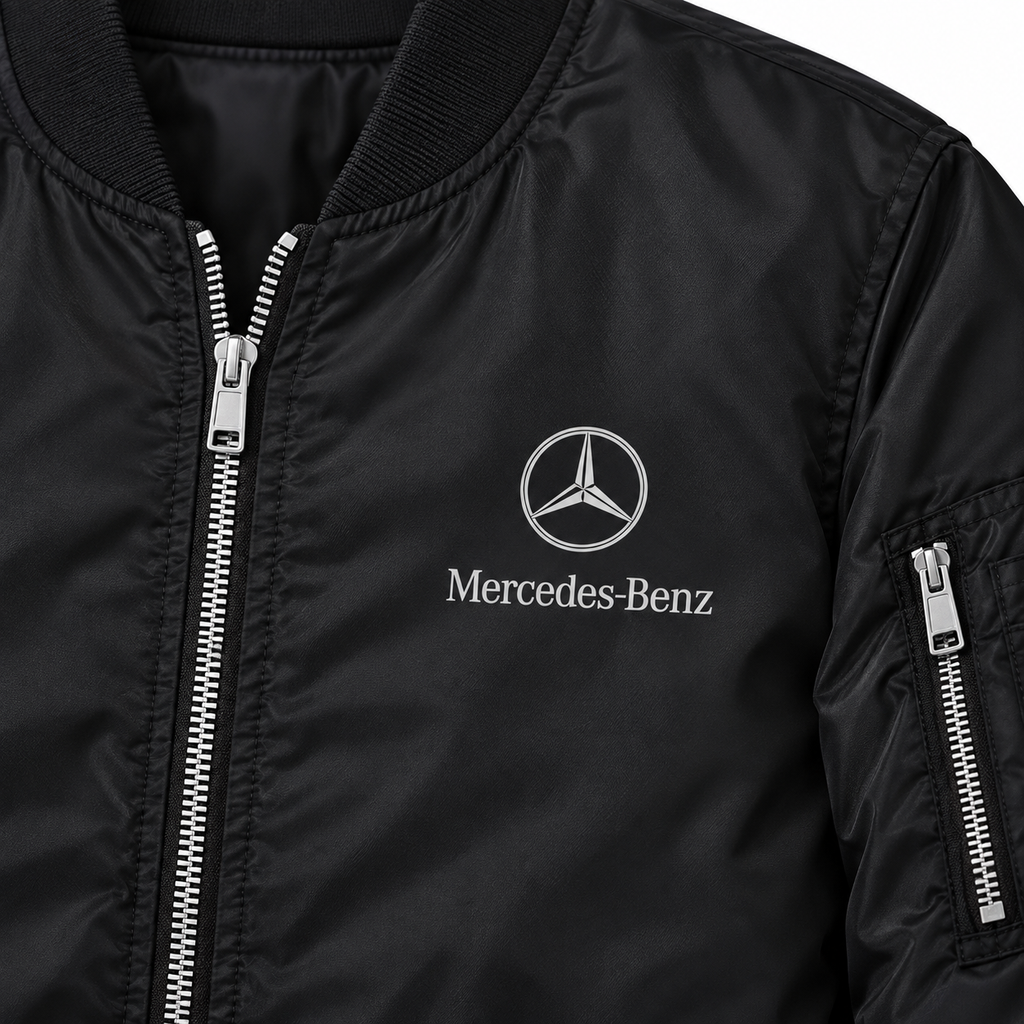 Mercedes-Benz Luxury bomber jacket | Black | Chest detail