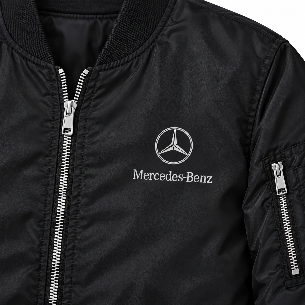 Mercedes-Benz Luxury bomber jacket | Black | Chest detail