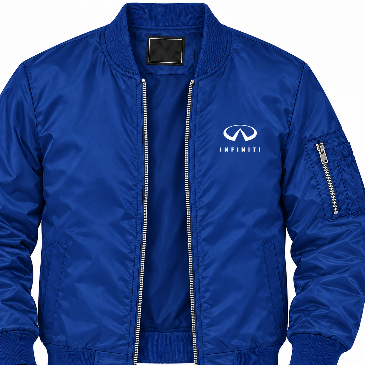 Infiniti Luxury bomber jacket | Blue | Chest detail