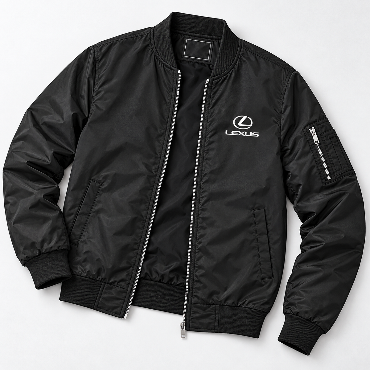 Lexus bomber jacket | Black | Flat lay