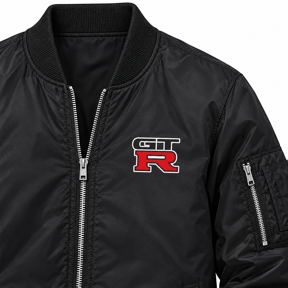 GT-R bomber jacket | Black | Chest detail
