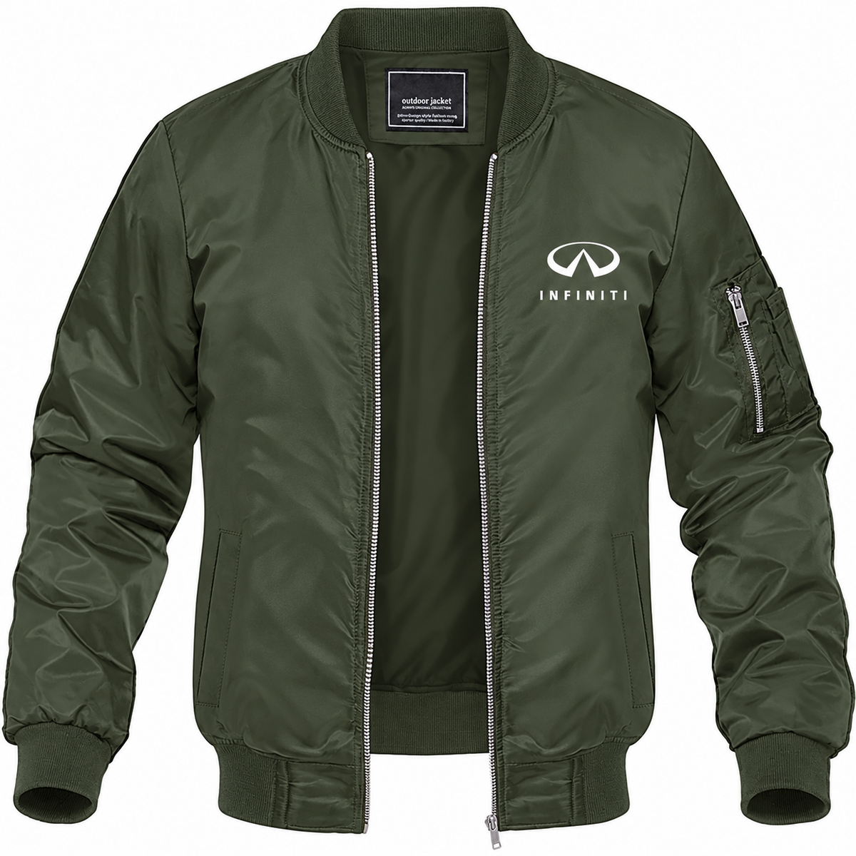 Infiniti Luxury bomber jacket | Army Green | Front