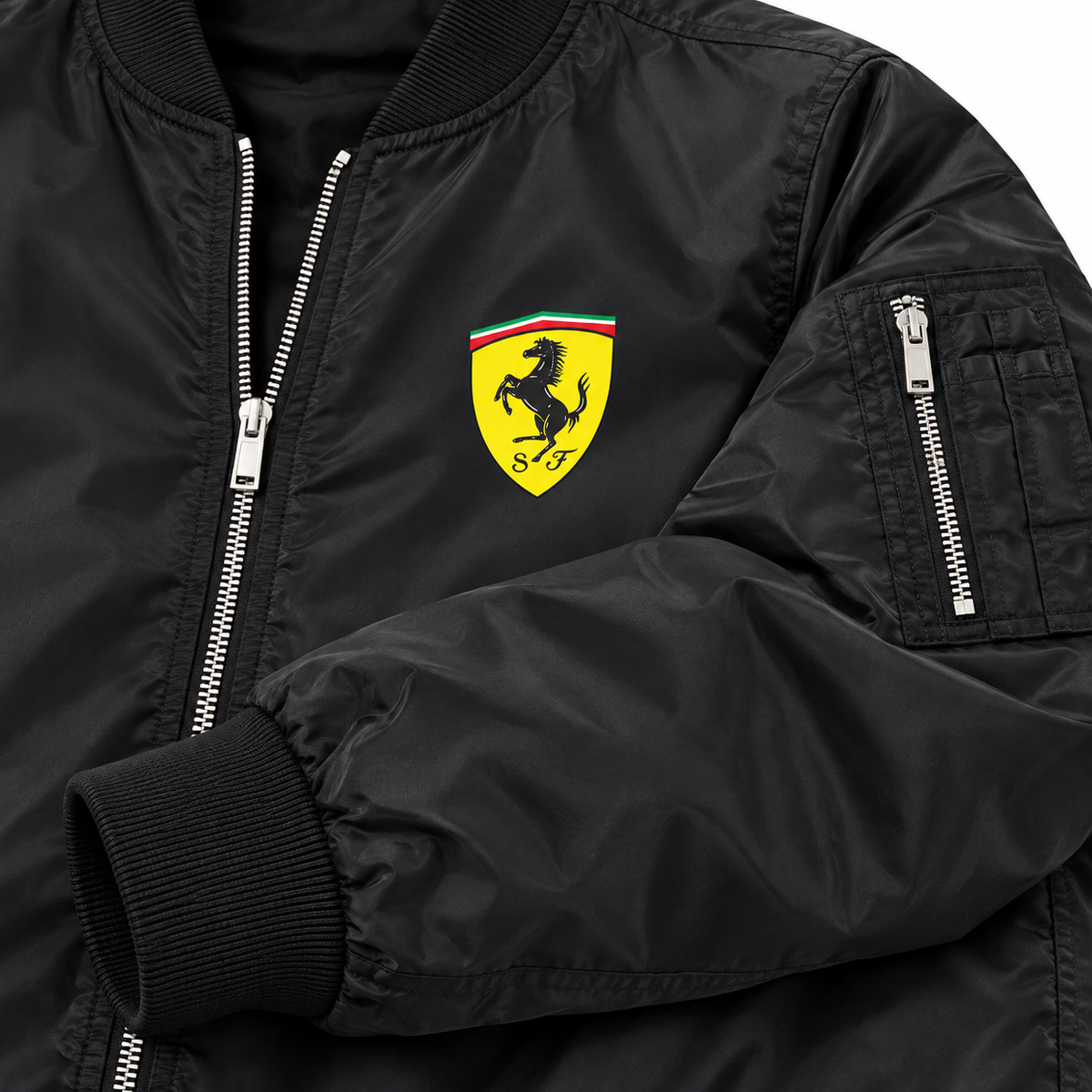 Ferrari Motorsport bomber jacket | Black | Sleeve detail