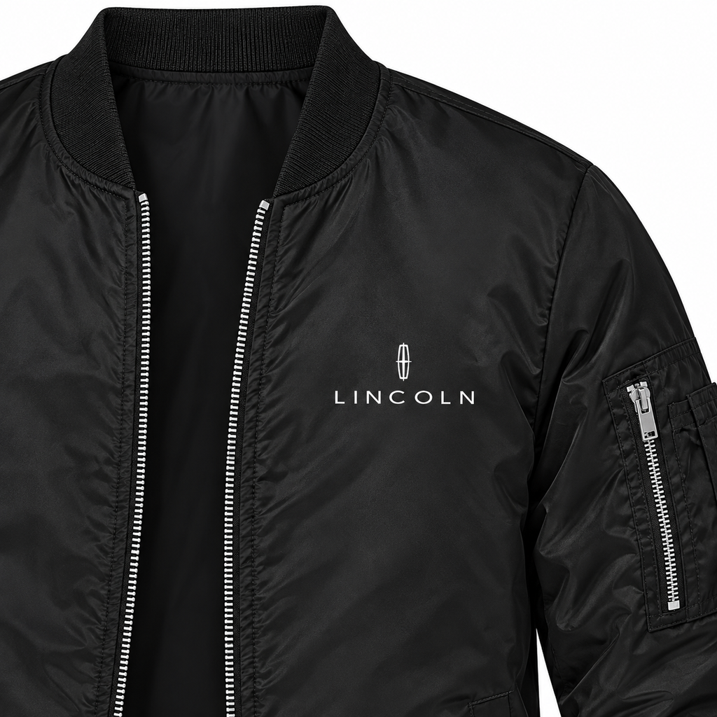 Lincoln bomber jacket | Black | Chest detail