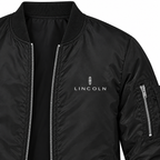 Lincoln bomber jacket | Black | Chest detail