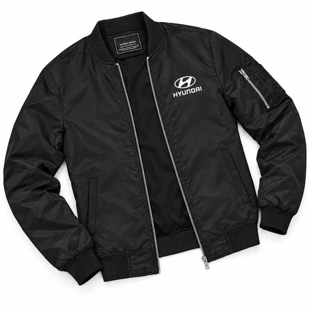 Hyundai bomber jacket | Black | Flat lay