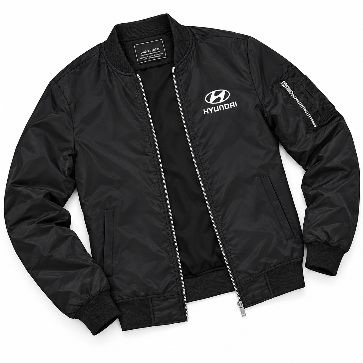 Hyundai bomber jacket | Black | Flat lay