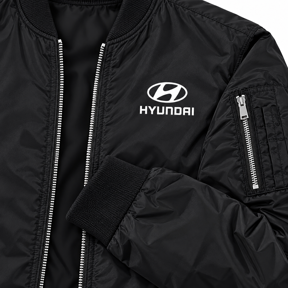 Hyundai bomber jacket | Black | Sleeve detail