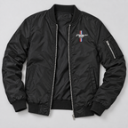 Mustang bomber jacket | Black | Flat lay