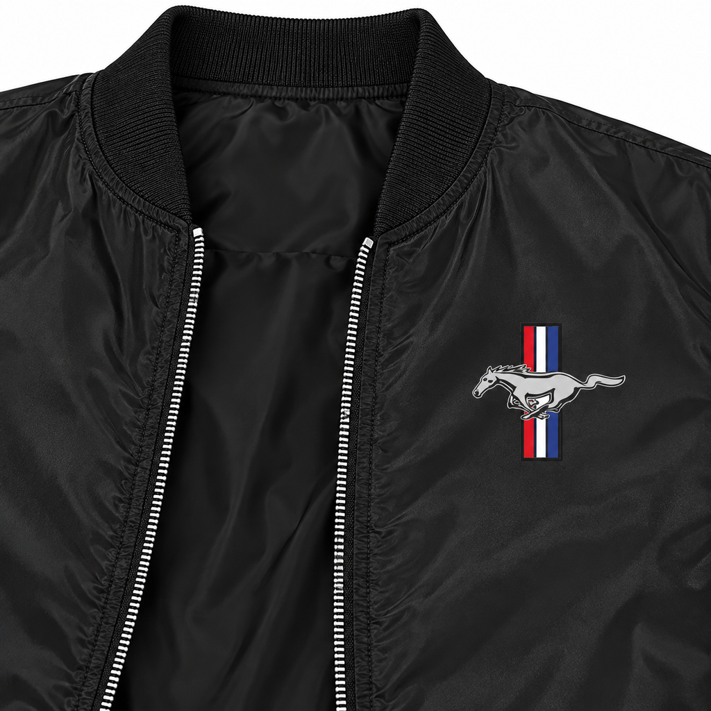 Mustang bomber jacket | Black | Chest detail