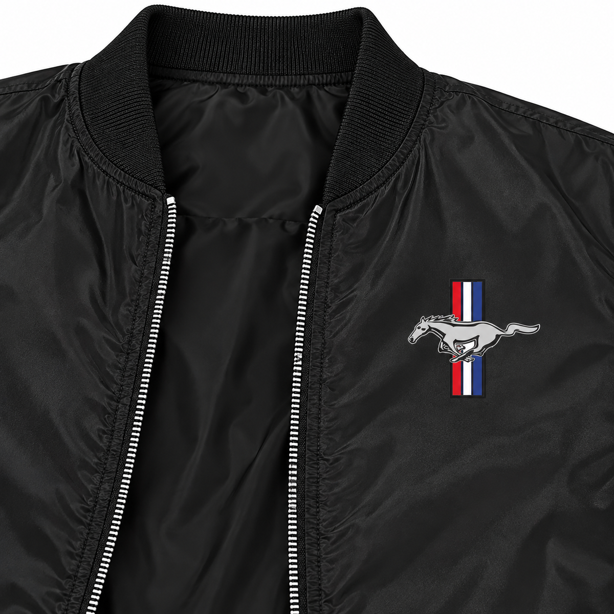 Mustang bomber jacket | Black | Chest detail