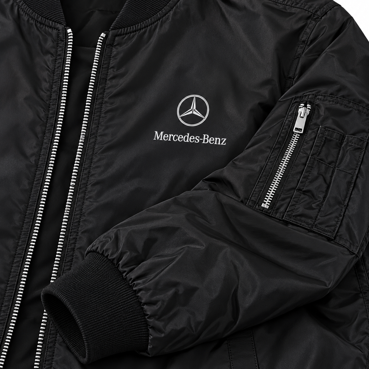 Mercedes-Benz Luxury bomber jacket | Black | Sleeve detail