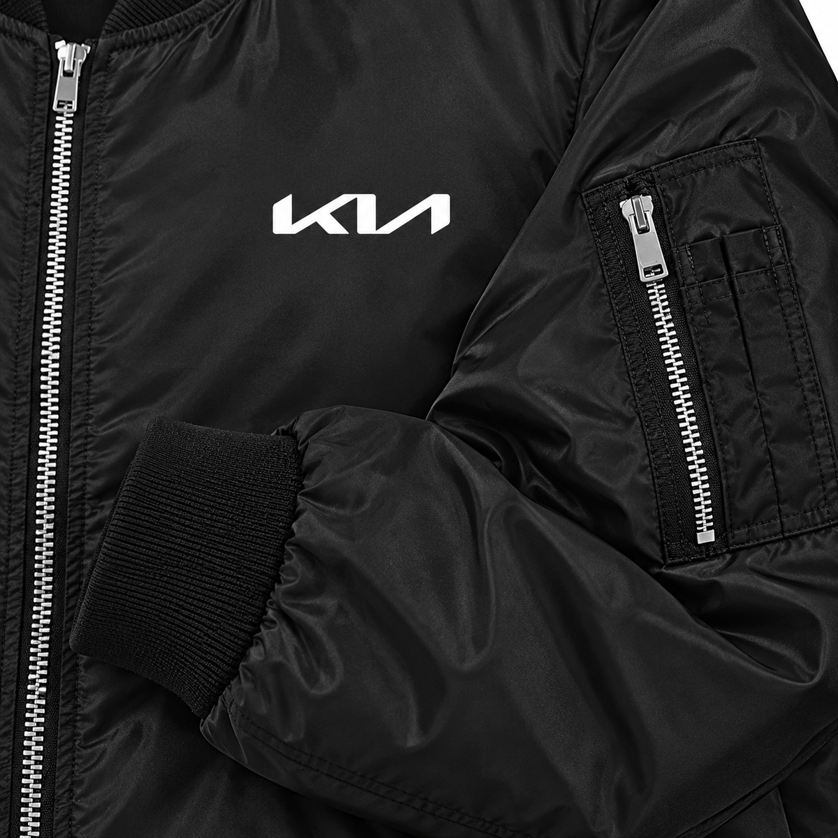 Kia bomber jacket | Black | Sleeve detail