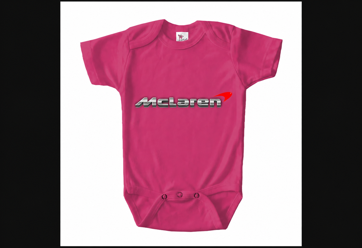 McLaren baby onesie | Pink | corrected red swoosh