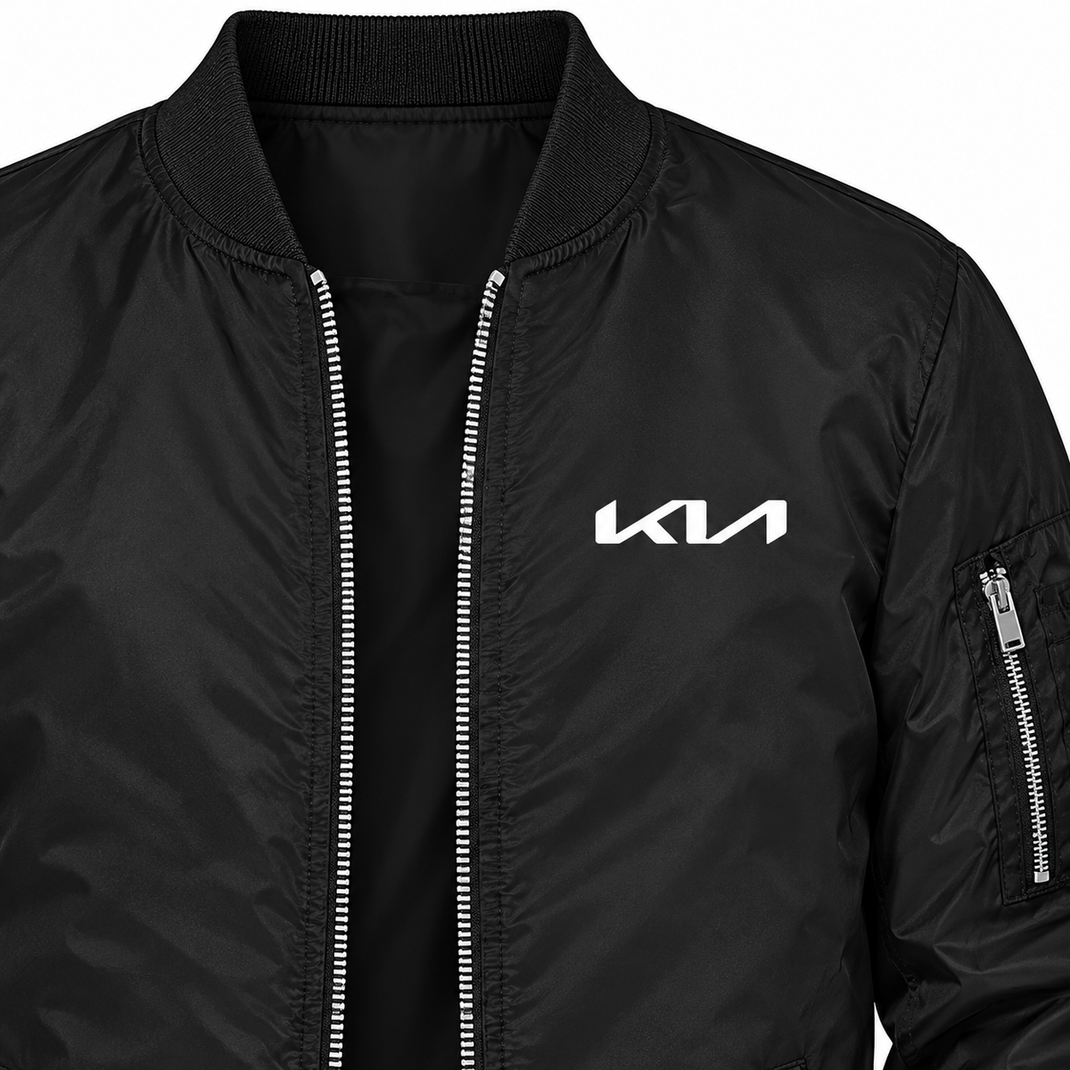 Kia bomber jacket | Black | Chest detail