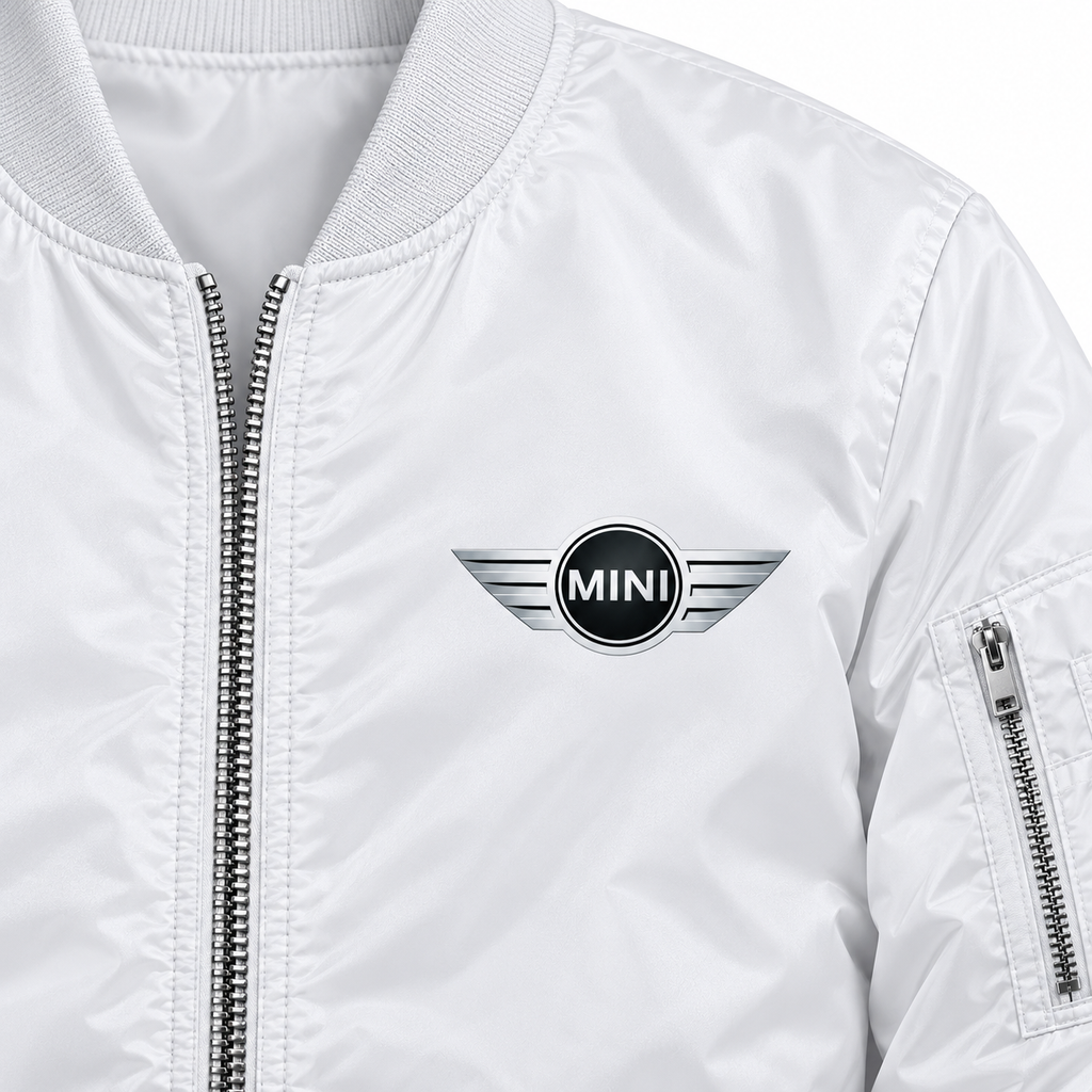 Mini Cooper bomber jacket | White | Chest detail