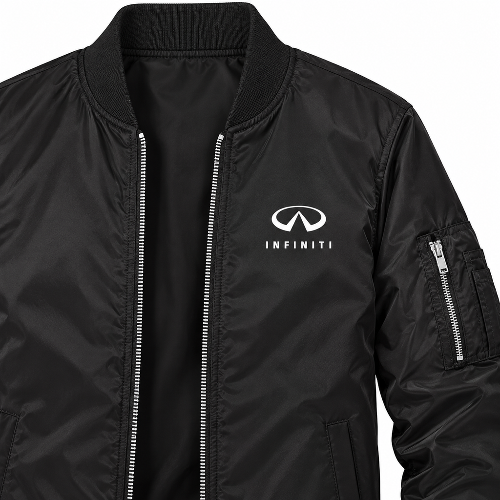 Infiniti Luxury bomber jacket | Black | Chest detail