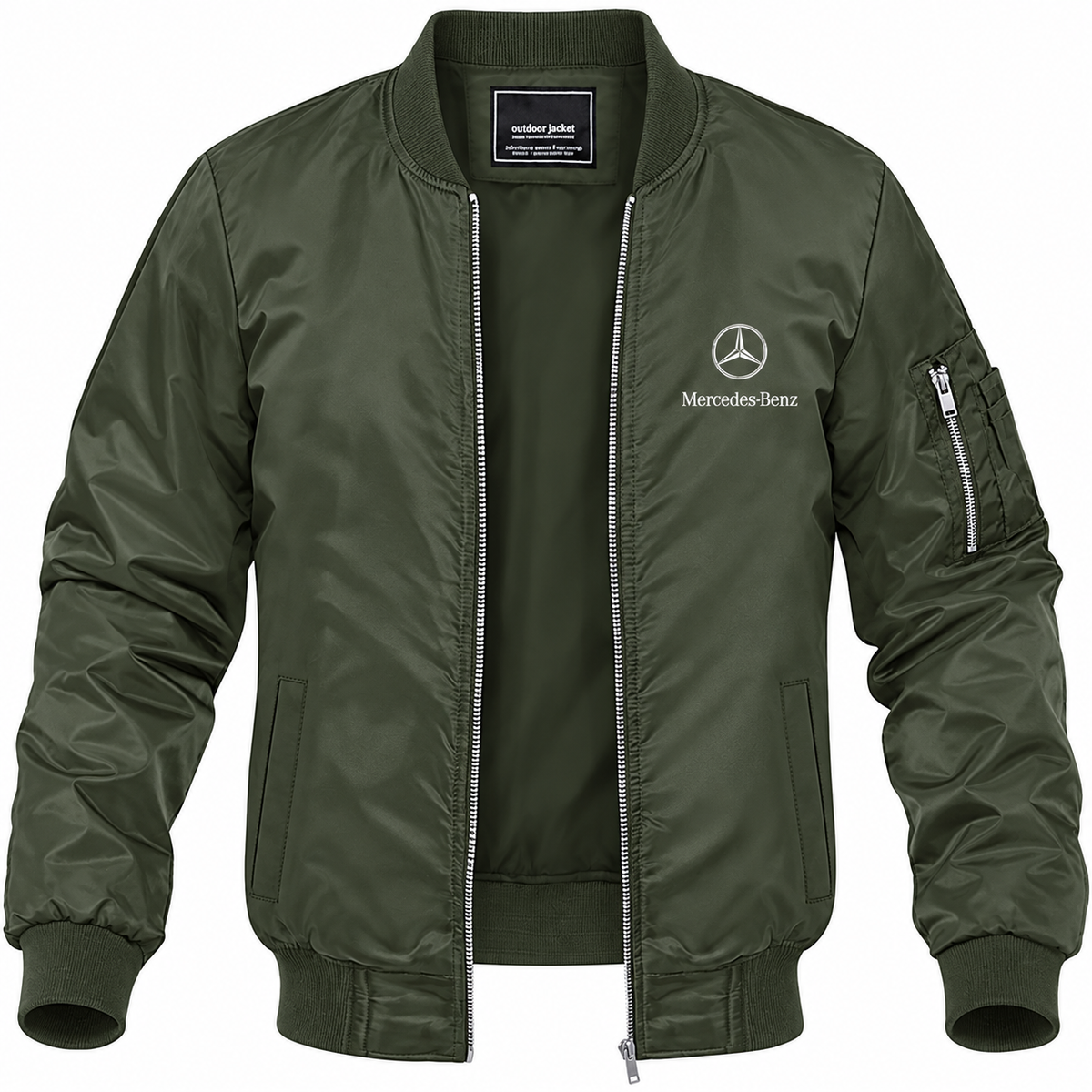 Mercedes-Benz Luxury bomber jacket | Army Green | Front
