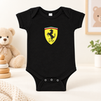 Ferrari Motorsport Car Baby Romper Onesie | Color: Black | Image 1