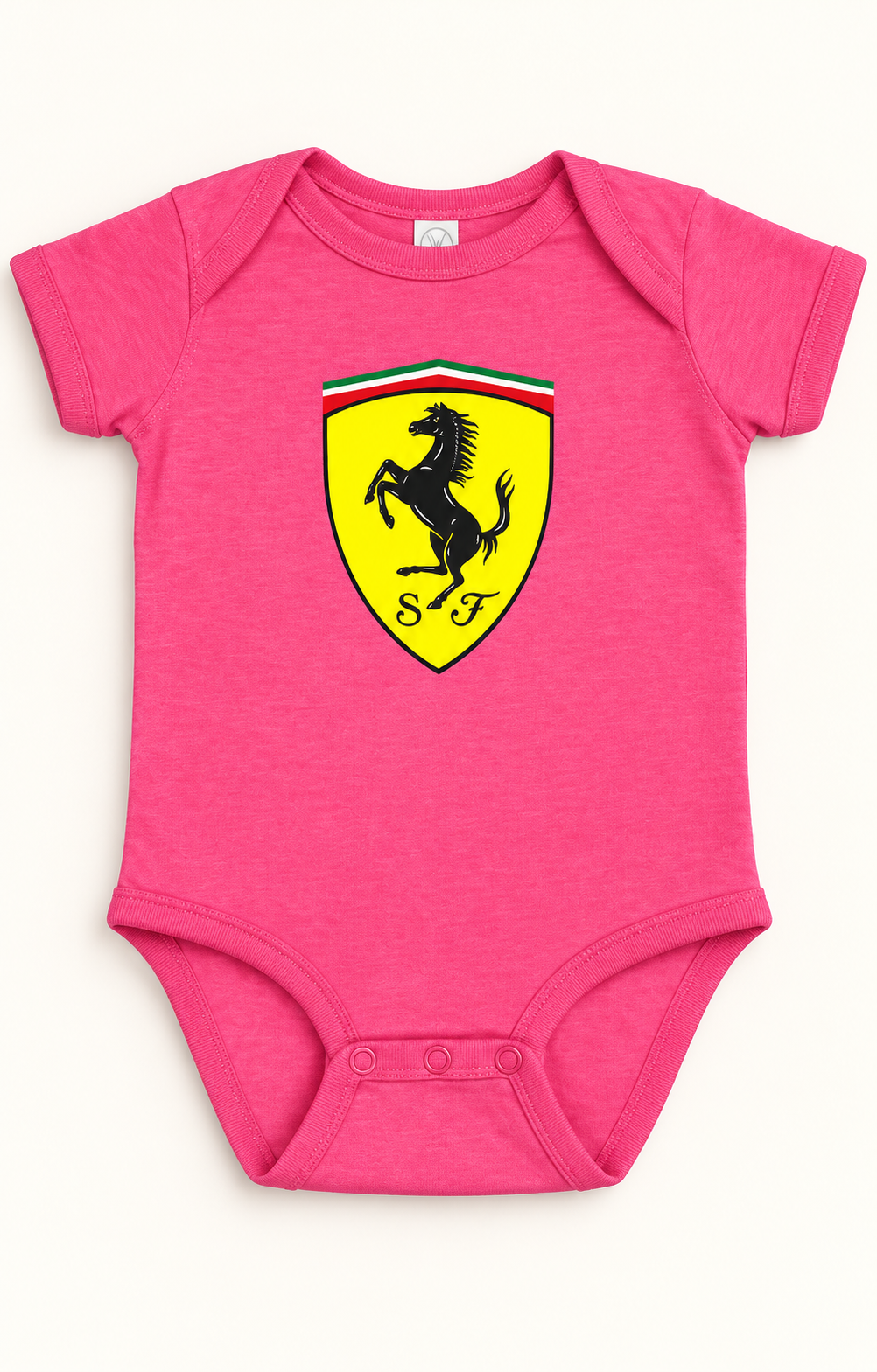 Ferrari Motorsport Car Baby Romper Onesie | Color: Pink | Image 1
