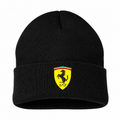 Men's Ferrari Beanie Hat — Black — clean front main