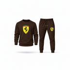 Men's Ferrari Sweatshirt Joggers Set | Color: Brown | Main