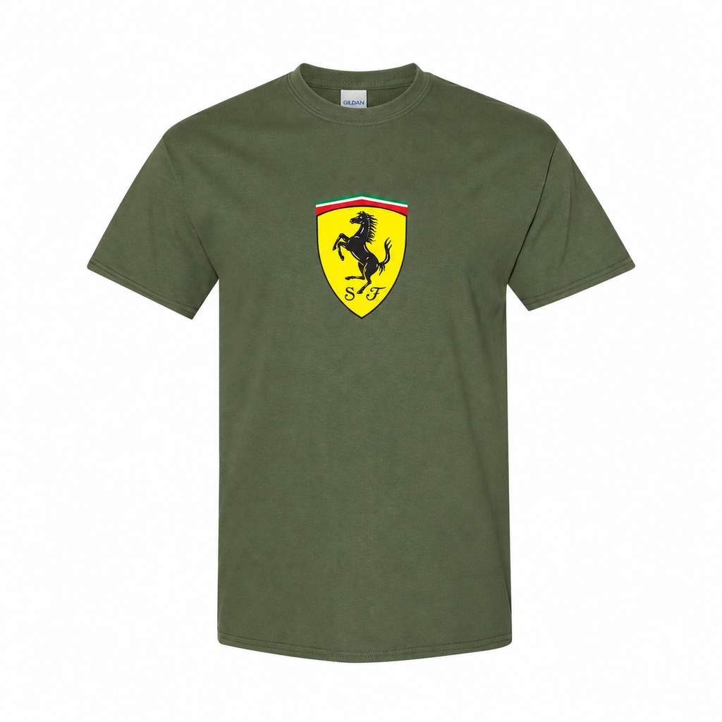 Ferrari cotton T-shirt Army Green front