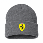 Men's Ferrari Beanie Hat — Grey — clean front main