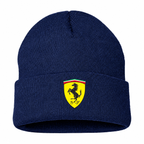 Men's Ferrari Beanie Hat — Navy — clean front main