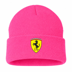 Men's Ferrari Beanie Hat — Pink — clean front main