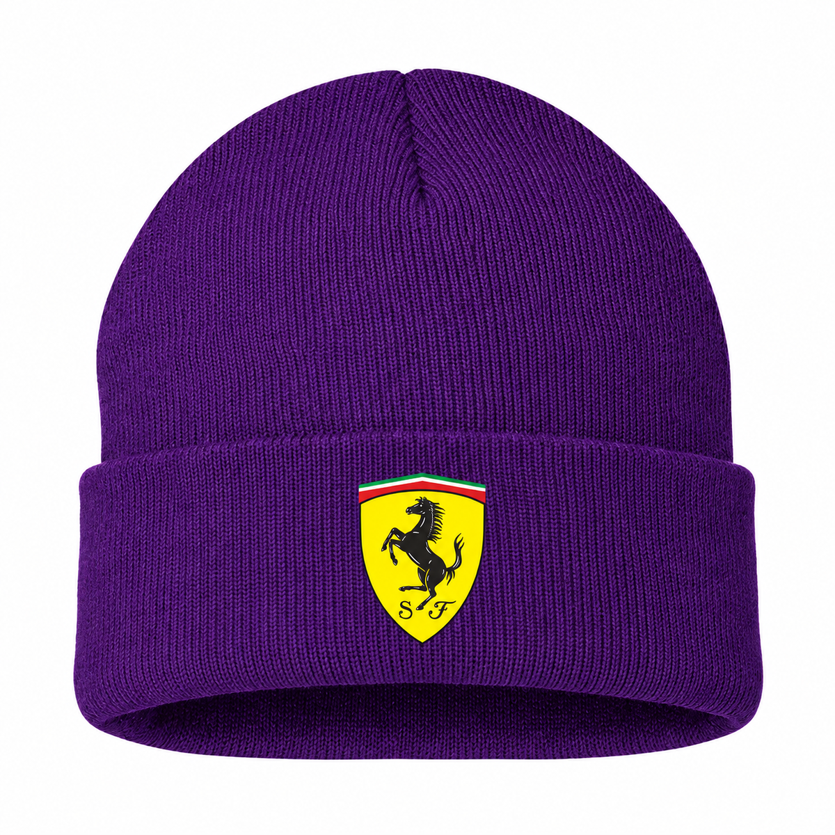 Men's Ferrari Beanie Hat — Purple — clean front main