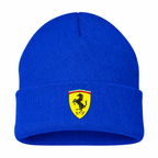 Men's Ferrari Beanie Hat — Royal Blue — clean front main