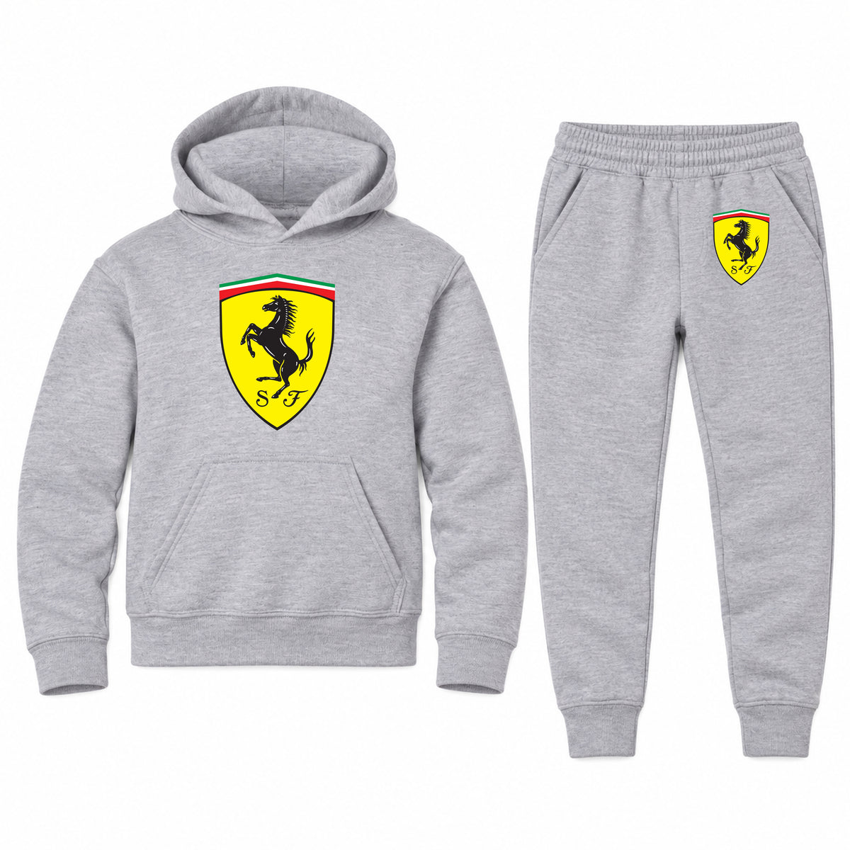 Ferrari youth hoodie jogger set, Sports Grey, Youth Large ages 10–12