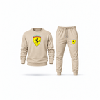Men's Ferrari Sweatshirt Joggers Set | Color: Tan | Main