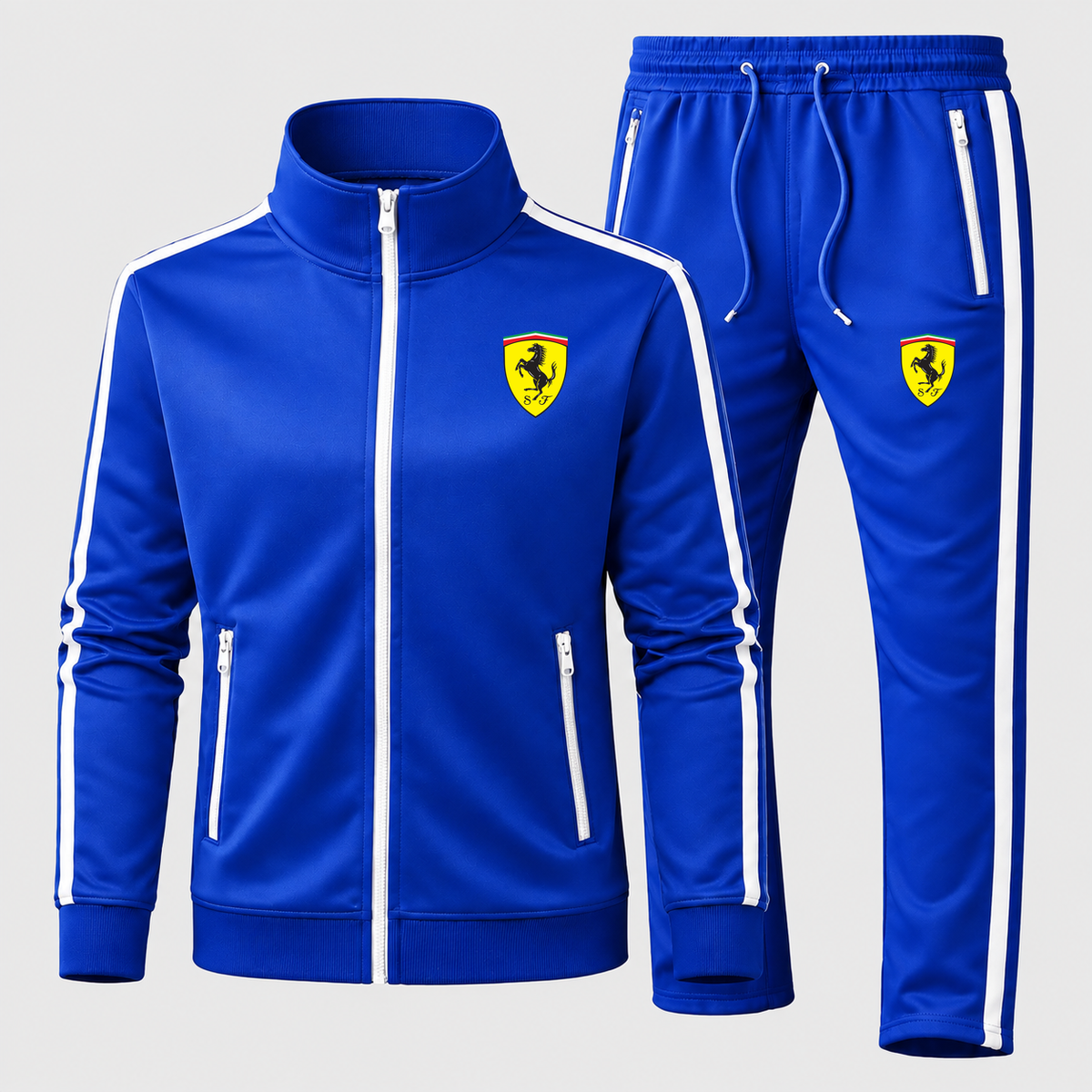 Men's Ferrari Car Dri-Fit TrackSuit | Color: Blue | Current garment, original Drive artwork