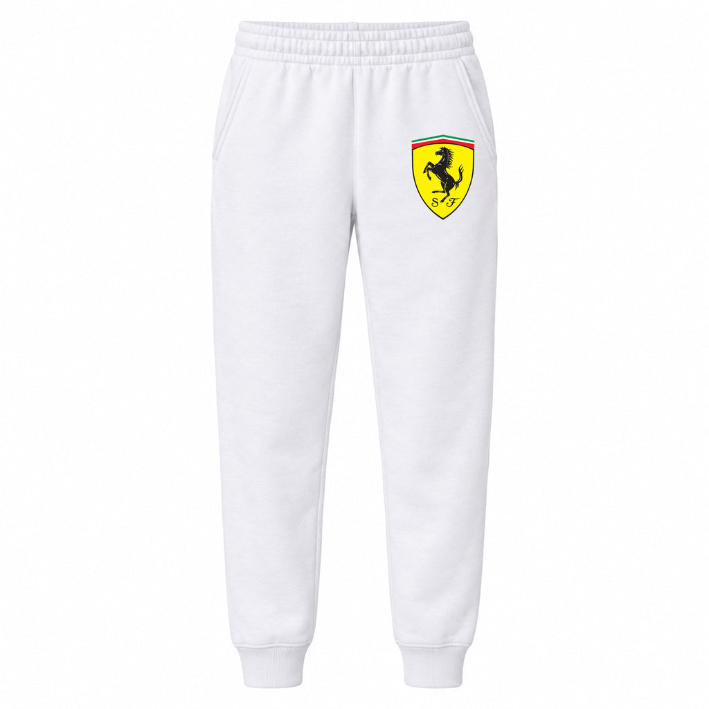 Ferrari youth jogger sweatpants in White, Youth Large ages 10–12