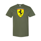 Youth Kids Ferrari Car Cotton T-Shirt | Color: Army Green | Main