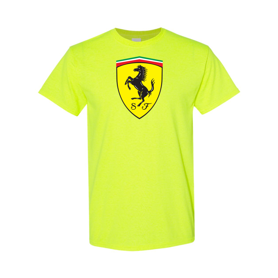 Youth Kids Ferrari Car Cotton T-Shirt | Color: Safety Green | Main
