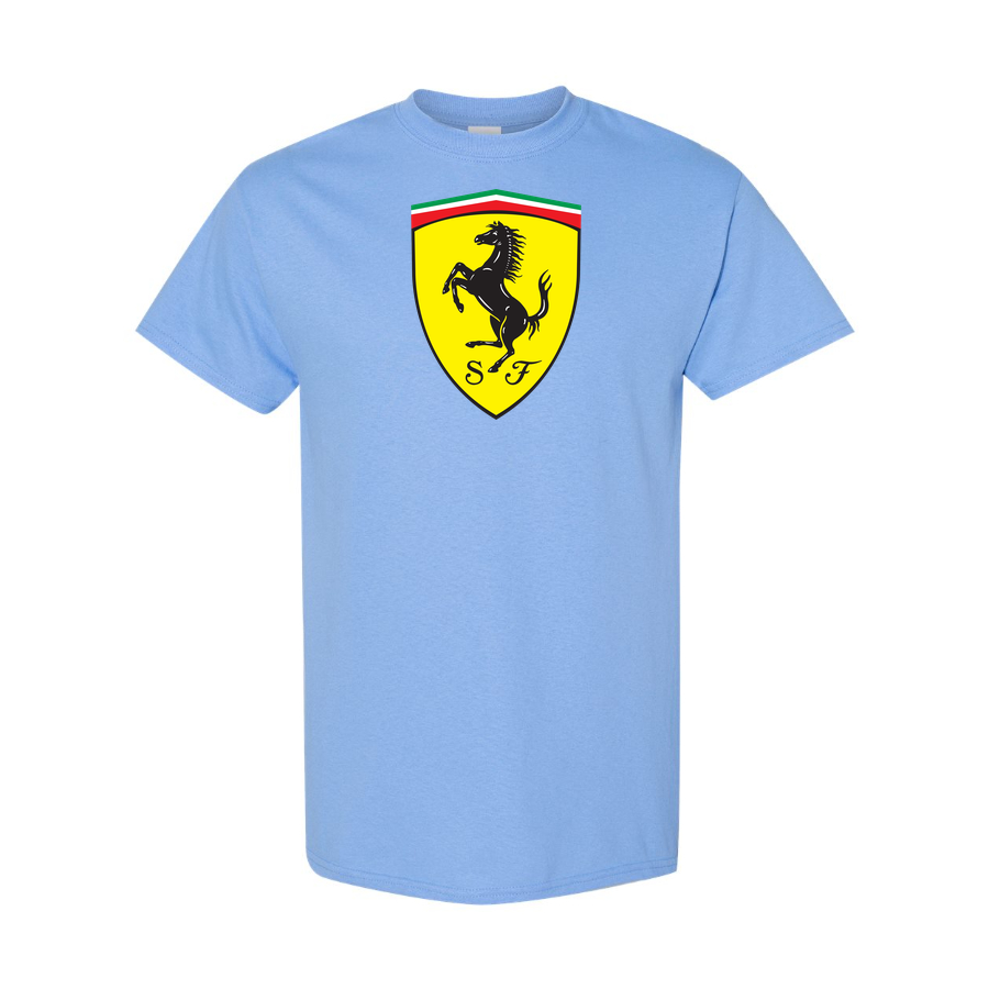 Youth Kids Ferrari Car Cotton T-Shirt | Color: Sky Blue | Main