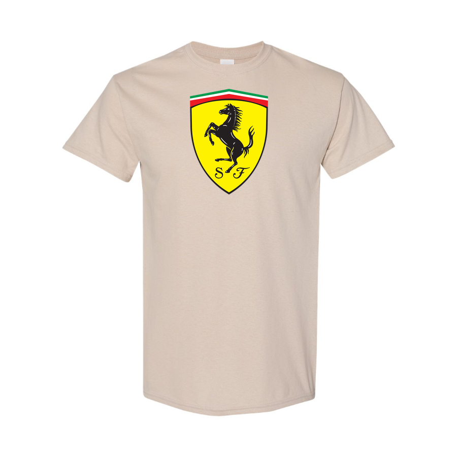 Youth Kids Ferrari Car Cotton T-Shirt | Color: Tan | Main