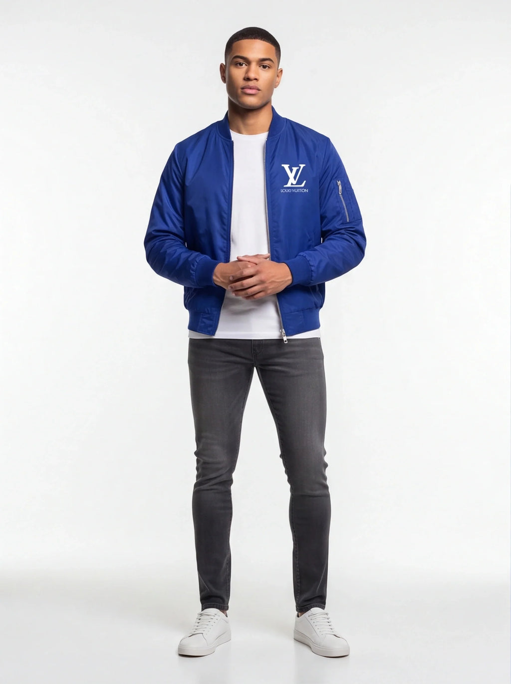 Men's Louis Vuitton Lightweight Bomber Jacket Windbreaker Softshell Varsity Jacket Coat