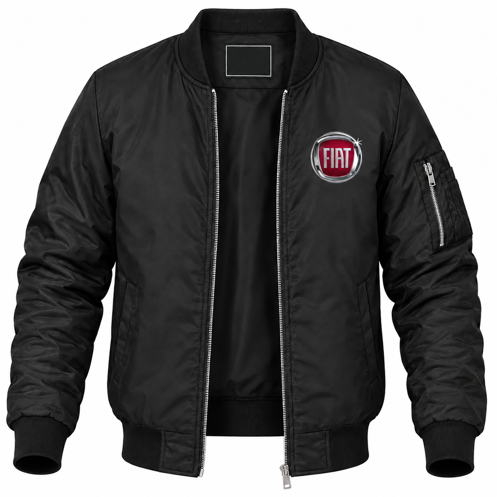 Fiat bomber-zip Black front left-chest heat transfer